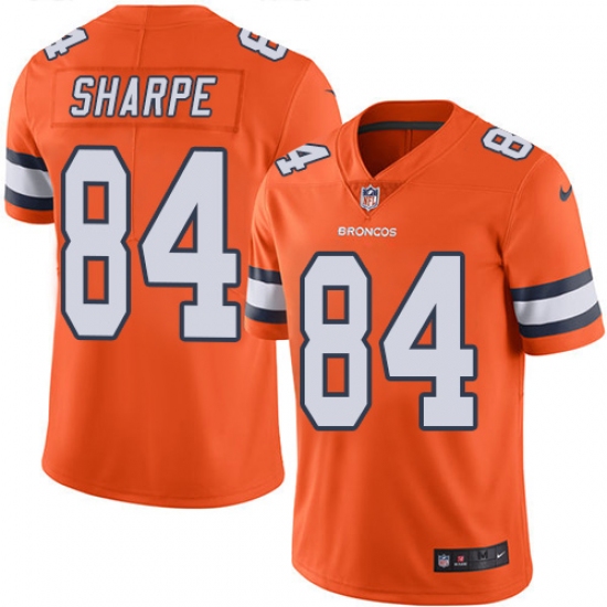 Men's Nike Denver Broncos #84 Shannon Sharpe Limited Orange Rush Vapor Untouchable NFL Jersey - Ujersey