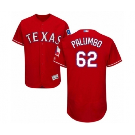 Men's Texas Rangers #62 Joe Palumbo Red Alternate Flex Base Authentic Collection Baseball Player Jersey - Ujersey