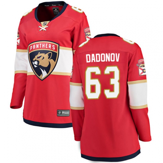 Women's Florida Panthers #63 Evgenii Dadonov Fanatics Branded Red Home Breakaway NHL Jersey - Ujersey