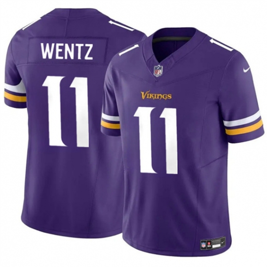 Men's Minnesota Vikings #11 Carson Wentz Purple 2024 F.U.S.E. Vapor Untouchable Limited Football Stitched Jersey - Ujersey