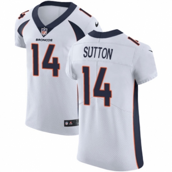 Men's Nike Denver Broncos #14 Courtland Sutton White Vapor Untouchable Elite Player NFL Jersey - Ujersey