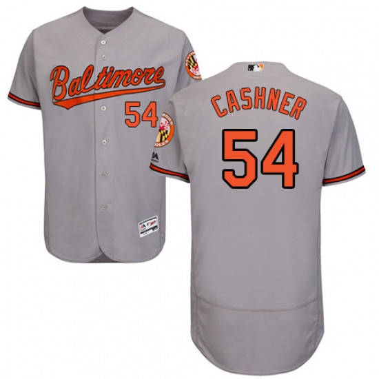 Men's Majestic Baltimore Orioles #54 Andrew Cashner Grey Road Flex Base Authentic Collection MLB Jersey - Ujersey
