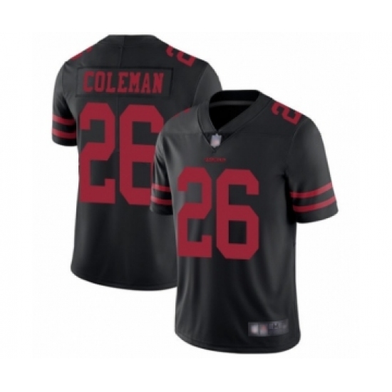 Youth San Francisco 49ers #26 Tevin Coleman Black Vapor Untouchable Limited Player Football Jersey - Ujersey
