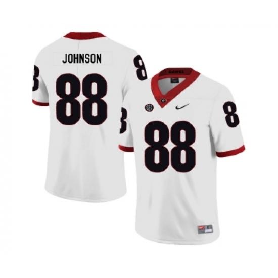 Georgia Bulldogs 88 Toby Johnson White Nike College Football Jersey - Ujersey