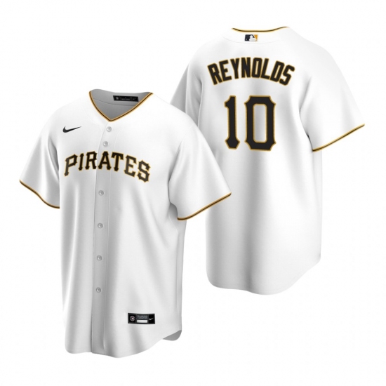 Men's Nike Pittsburgh Pirates #10 Bryan Reynolds White Home Stitched Baseball Jersey - Ujersey