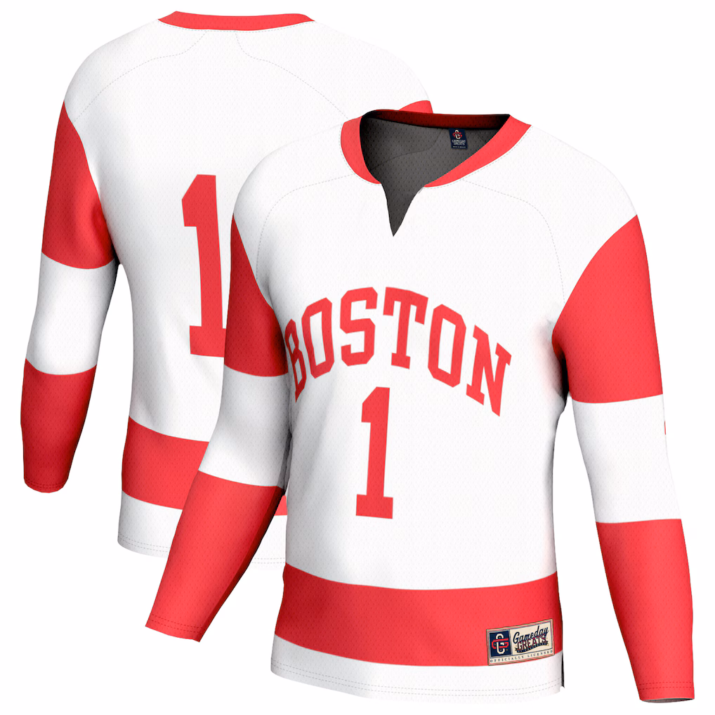 Youth GameDay Greats White Boston University Lightweight Collegiate Women's Hockey Fashion Jersey - Ujersey