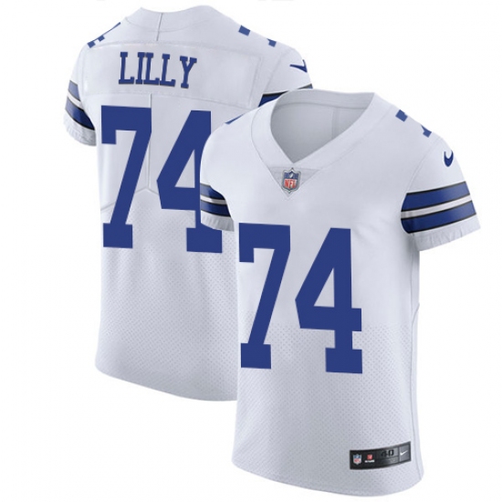 Men's Nike Dallas Cowboys #74 Bob Lilly Elite White NFL Jersey - Ujersey