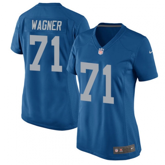 Women's Nike Detroit Lions #71 Ricky Wagner Game Blue Alternate NFL Jersey - Ujersey