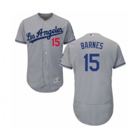 Men's Los Angeles Dodgers #15 Austin Barnes Grey Road Flex Base Authentic Collection Baseball Player Jersey - Ujersey