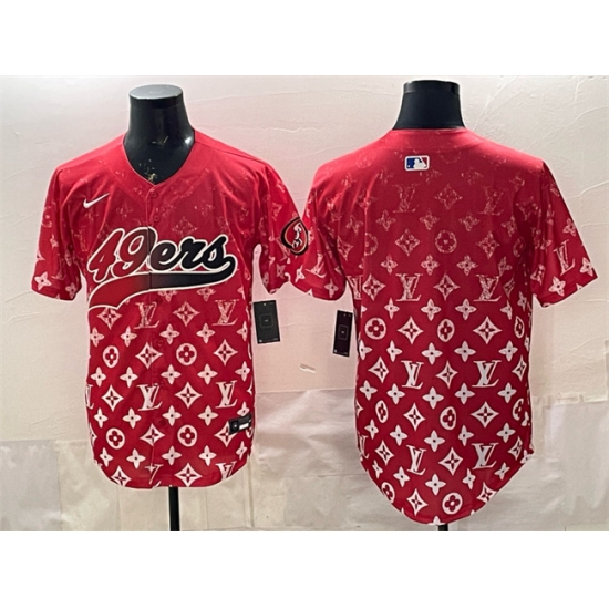 Men's San Francisco 49ers Blank Red Limited Stitched Baseball Jersey - Ujersey