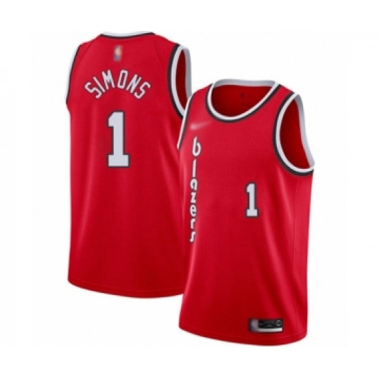 Youth Portland Trail Blazers #1 Anfernee Simons Swingman Red Hardwood Classics Basketball Jersey - Ujersey