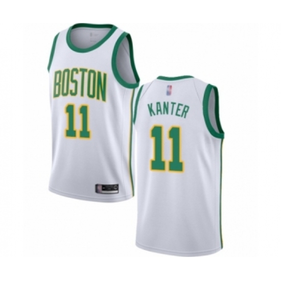 Youth Boston Celtics #11 Enes Kanter Swingman White Basketball Jersey - City Edition - Ujersey