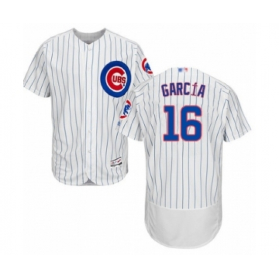 Men's Chicago Cubs #16 Robel Garcia White Home Flex Base Authentic Collection Baseball Player Jersey - Ujersey