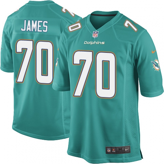 Men's Nike Miami Dolphins #70 Ja'Wuan James Game Aqua Green Team Color NFL Jersey - Ujersey