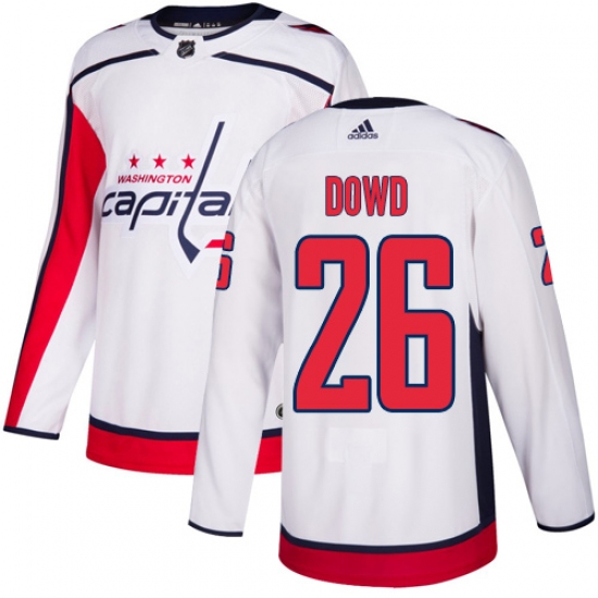 Men's Adidas Washington Capitals #26 Nic Dowd Authentic White Away NHL Jersey - Ujersey