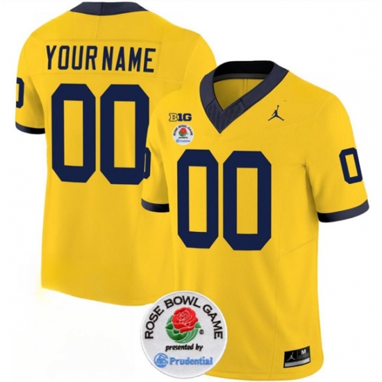 Men's Michigan Wolverines ACTIVE PLAYER Custom 2023 F.U.S.E. Yellow Rose Bowl Stitched Jersey - Ujersey