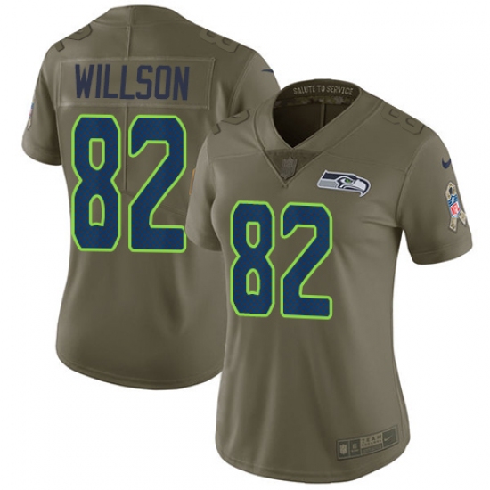 Women's Nike Seattle Seahawks #82 Luke Willson Limited Olive 2017 Salute to Service NFL Jersey - Ujersey