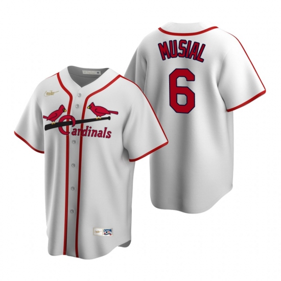 Men's Nike St. Louis Cardinals #6 Stan Musial White Cooperstown Collection Home Stitched Baseball Jersey - Ujersey