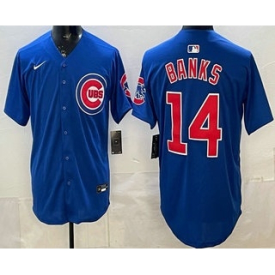 Men's Chicago Cubs #14 Ernie Banks Blue Limited Jersey - Ujersey