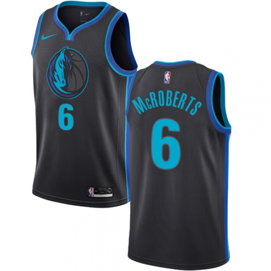 Youth Nike Dallas Mavericks #6 Josh McRoberts Swingman Charcoal NBA Jersey - City Edition - Ujersey