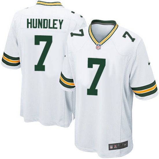 Men's Nike Green Bay Packers #7 Brett Hundley Game White NFL Jersey - Ujersey
