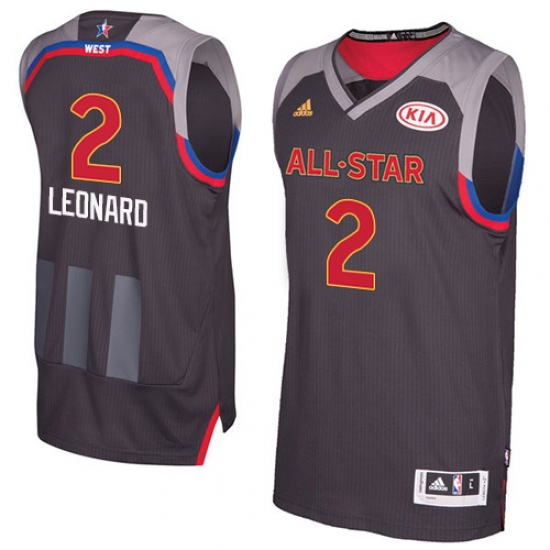 Men's Adidas San Antonio Spurs #2 Kawhi Leonard Swingman Charcoal 2017 All Star NBA Jersey - Ujersey