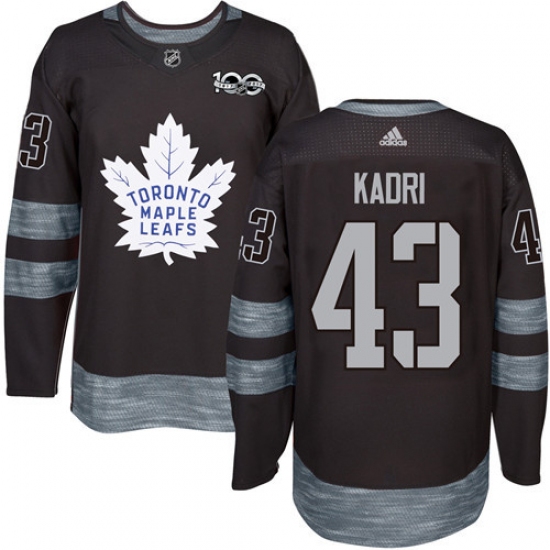 Men's Adidas Toronto Maple Leafs #43 Nazem Kadri Authentic Black 1917-2017 100th Anniversary NHL Jersey - Ujersey
