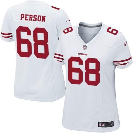 Women Nike San Francisco 49ers #68 Mike Person Game White NFL Jersey - Ujersey