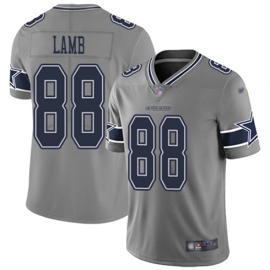 Youth Dallas Cowboys #88 CeeDee Lamb Gray Stitched Limited Inverted Legend Jersey - Ujersey