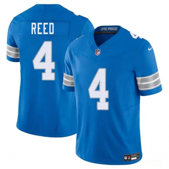 Men's Detroit Lions #4 D.J. Reed Blue 2025 F.U.S.E. Vapor Limited Football Stitched Jersey - Ujersey