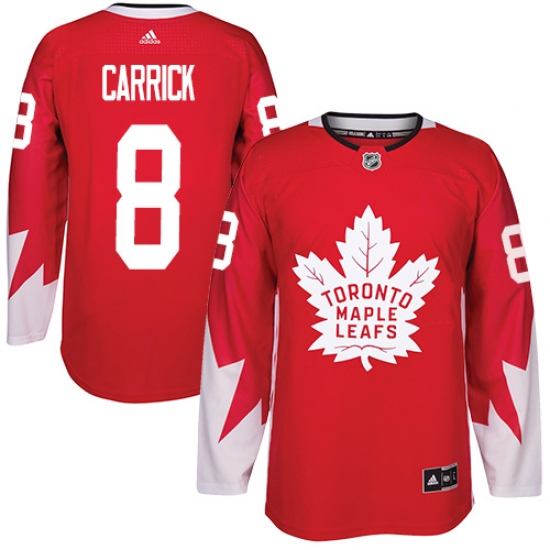 Men's Adidas Toronto Maple Leafs #8 Connor Carrick Authentic Red Alternate NHL Jersey - Ujersey