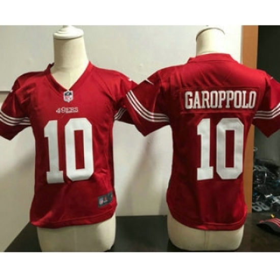 Toddler San Francisco 49ers #10 Jimmy Garoppolo Scarlet Red Team Color Stitched NFL Nike Game Jersey - Ujersey