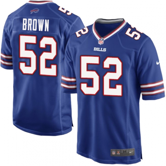 Men's Nike Buffalo Bills #52 Preston Brown Game Royal Blue Team Color NFL Jersey - Ujersey