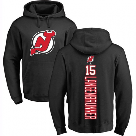 NHL Adidas New Jersey Devils #15 Jamie Langenbrunner Black Backer Pullover Hoodie - ujerseystore