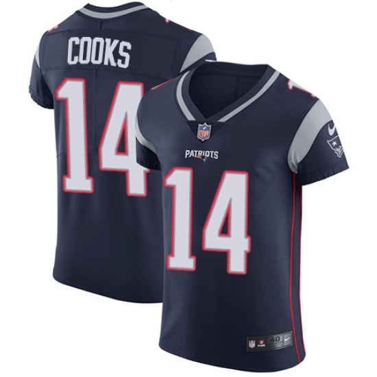 Men's Nike New England Patriots #14 Brandin Cooks Navy Blue Team Color Vapor Untouchable Elite Player NFL Jersey - Ujersey