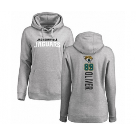 Football Women's Jacksonville Jaguars #89 Josh Oliver Ash Backer Pullover Hoodie - Ujersey