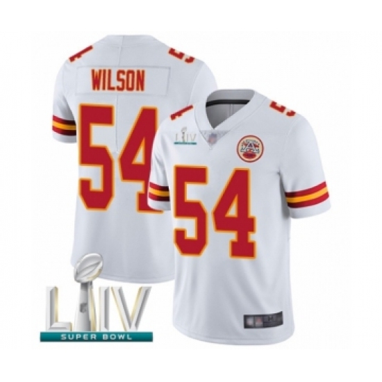 Men's Kansas City Chiefs #54 Damien Wilson White Vapor Untouchable Limited Player Super Bowl LIV Bound Football Jersey - Ujersey