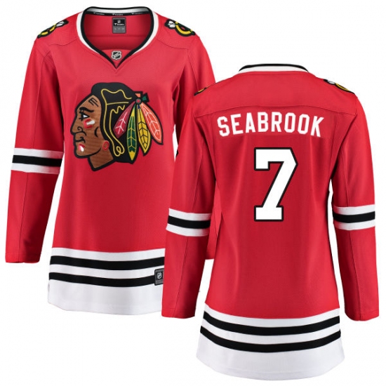Women's Chicago Blackhawks #7 Brent Seabrook Fanatics Branded Red Home Breakaway NHL Jersey - Ujersey