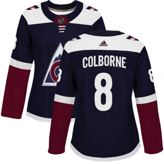 Women's Adidas Colorado Avalanche #8 Joe Colborne Authentic Navy Blue Alternate NHL Jersey - Ujersey