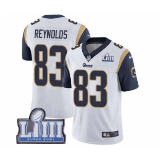 Youth Nike Los Angeles Rams #83 Josh Reynolds White Vapor Untouchable Limited Player Super Bowl LIII Bound NFL Jersey - Ujersey