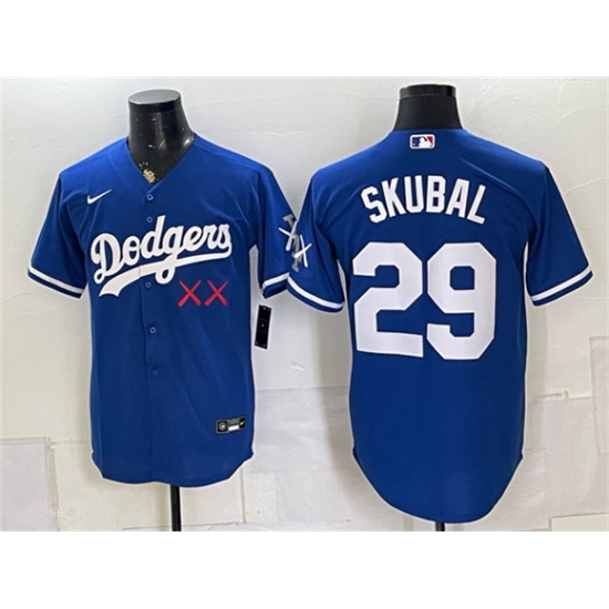 Men's Los Angeles Dodgers x KAWS #29 Tarik Skubal Royal Vapor Premier Limited Stitched Baseball Jersey - Ujersey