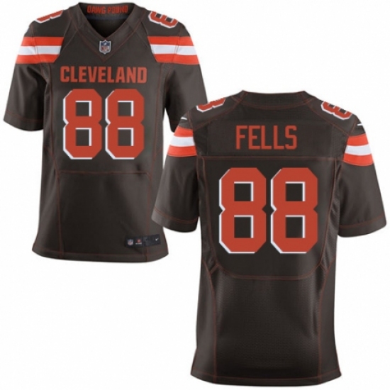 Men's Nike Cleveland Browns #88 Darren Fells Elite Brown Team Color NFL Jersey - Ujersey
