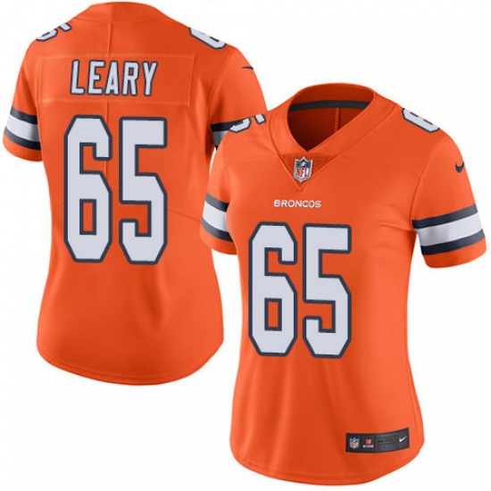 Women's Nike Denver Broncos #65 Ronald Leary Limited Orange Rush Vapor Untouchable NFL Jersey - Ujersey
