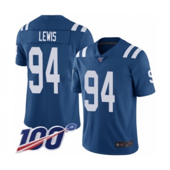 Men's Indianapolis Colts #94 Tyquan Lewis Royal Blue Team Color Vapor Untouchable Limited Player 100th Season Football Jersey - Ujersey