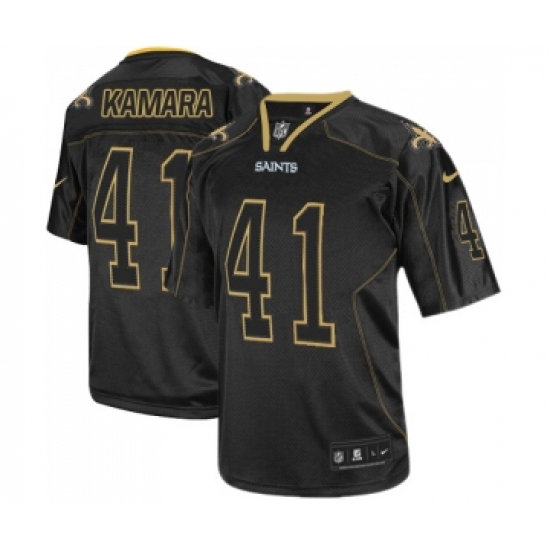 Men's New Orleans Saints #41 Alvin Kamara Elite Lights Out Black Football Jersey - Ujersey