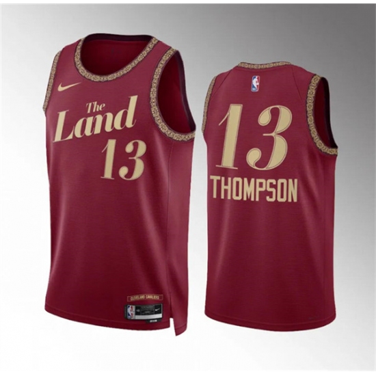 Men's Cleveland Cavaliers #13 Tristan Thompson Wine 2023-24 City Edition Stitched Jersey - Ujersey