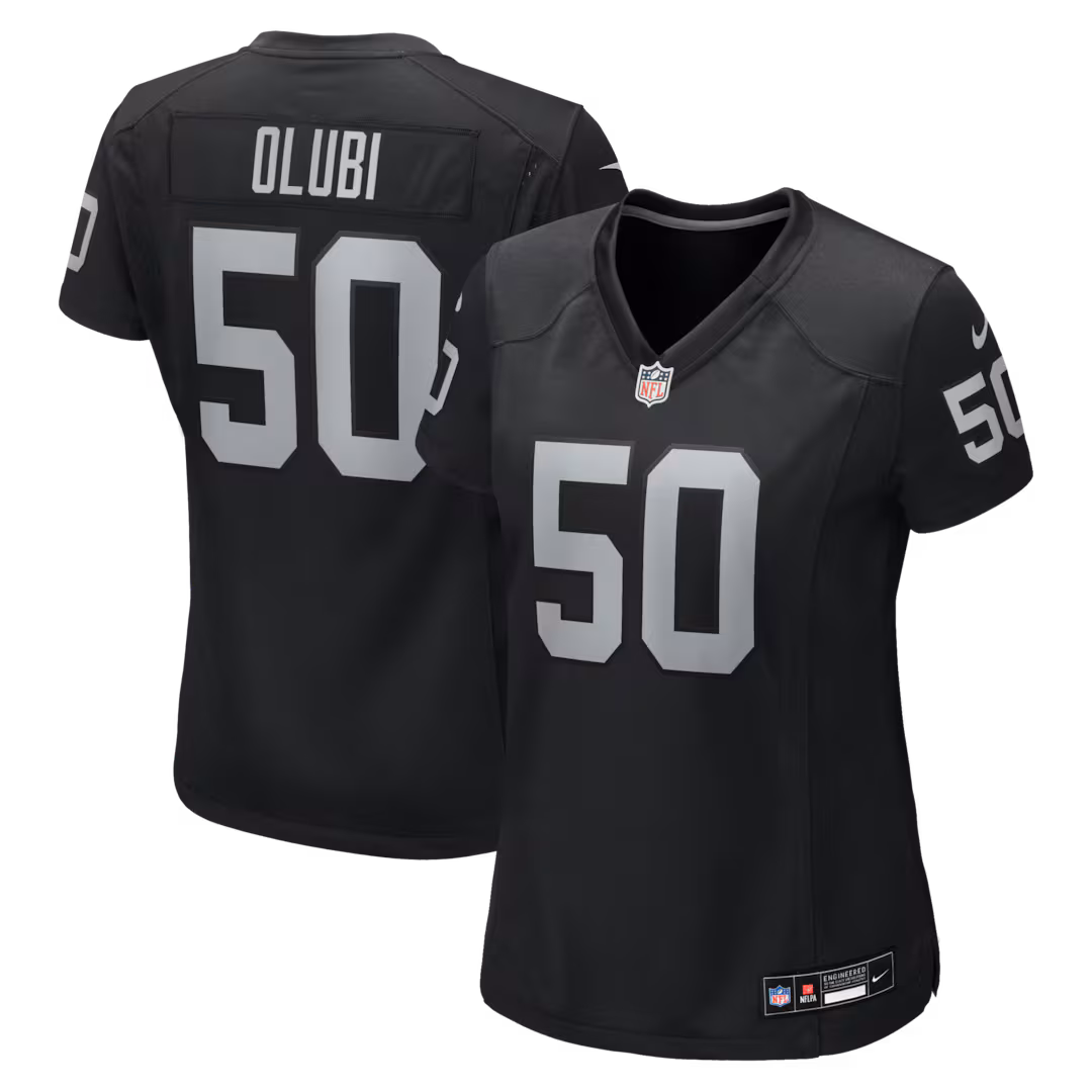 Women's Las Vegas Raiders Segun Olubi Nike Black Team Game Jersey - Ujersey