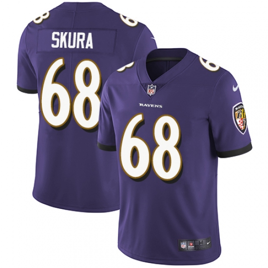 Men's Nike Baltimore Ravens #68 Matt Skura Purple Team Color Vapor Untouchable Limited Player NFL Jersey - Ujersey