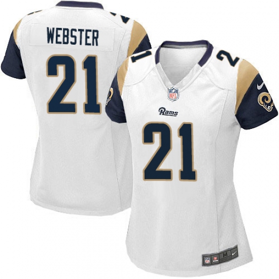 Women's Nike Los Angeles Rams #21 Kayvon Webster Game White NFL Jersey - Ujersey