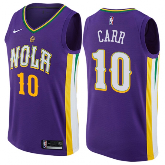 Men's Nike New Orleans Pelicans #10 Tony Carr Swingman Purple NBA Jersey - City Edition - Ujersey
